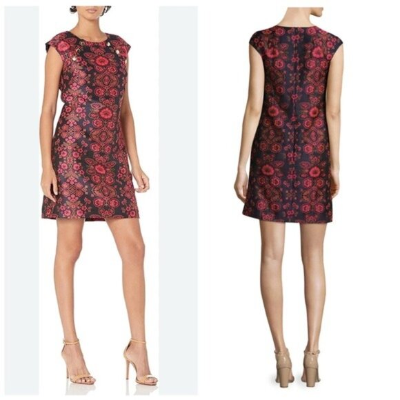 Trina Turk Angelou Sierra Primrose Jacquard Shift Dress Sz 4 Retail $288 - Picture 1 of 13